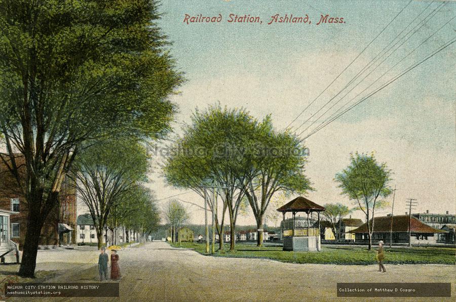 Postcard: Railroad Station, Ashland, Massachusetts